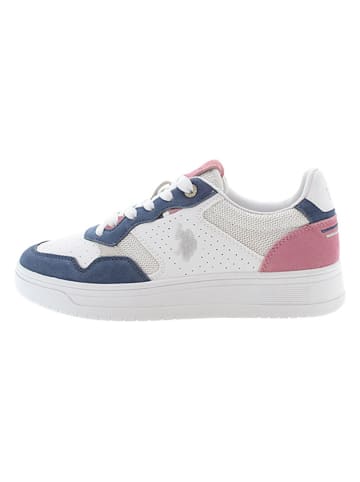 U.S. Polo Assn. Sneakers wit/donkerblauw/lichtroze