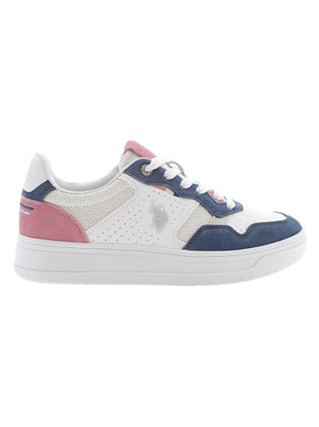 U.S. Polo Assn. Sneakers wit/donkerblauw/lichtroze