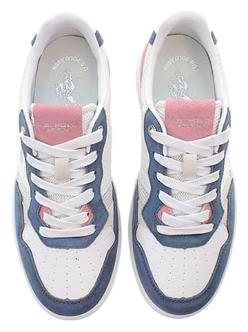 U.S. Polo Assn. Sneakers wit/donkerblauw/lichtroze