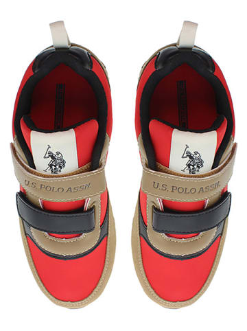 U.S. Polo Assn. Sneakers lichtbruin/rood