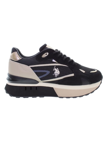 U.S. Polo Assn. Skórzane sneakersy w kolorze czarno-beżowym