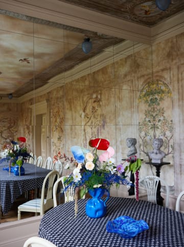 Byon Miska dekoracyjna "Cia" w kolorze niebieskim - wys. 11 x Ø 30,5 cm