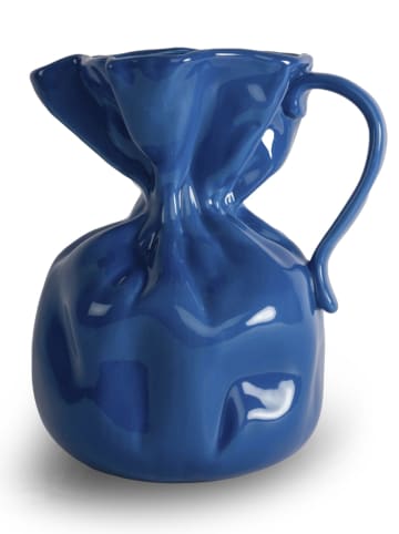 Byon Vase "Crumple" in Blau - (B)23,5 x (H)26 x (T)17 cm 