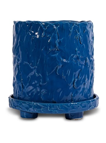 Byon Bloempot "Muddy" blauw - (H)23,5 xØ 23 cm