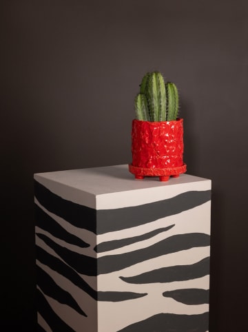 Byon Blumentopf "Muddy" in Rot - (H)18 xØ 17,5 cm