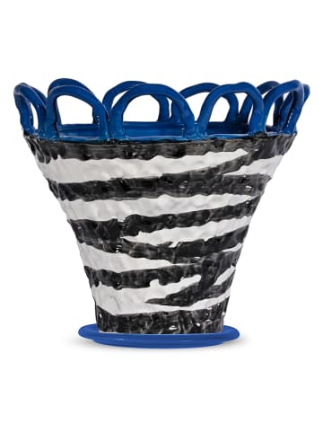 Byon Blumentopf "Patty" in Blau/ Schwarz - (H)21 xØ 25 cm