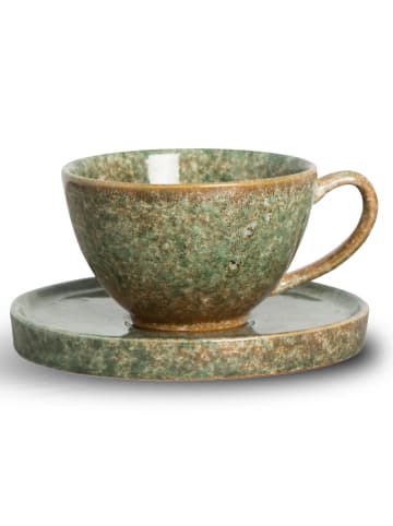 Byon Kaffeetasse mit Untertasse  "Jade" in Grün - 250 ml