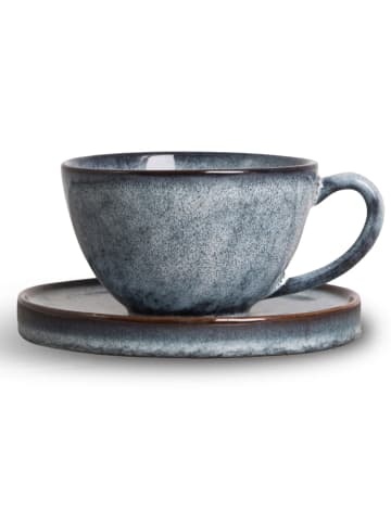 Byon Kaffeetasse mit Untertasse  "Jade" in Blau - 250 ml
