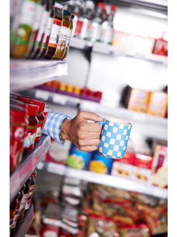 Byon Kubek jumbo "Liz" w kolorze niebiesko-białym - 280 ml