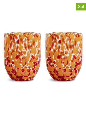 Byon 2er-Set: Trinkgläser "Messy" in Orange - 300 ml