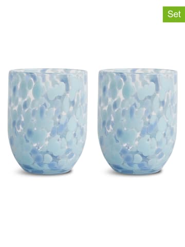 Byon 2er-Set: Trinkgläser "Messy" in Hellblau - 300 ml