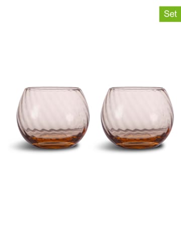 Byon Szklanki (2 szt.) "Opacity" w kolorze brzoskwiniowym - 220 ml