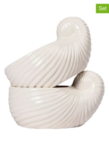 Byon 2er-Set: Schalen "Shelly" in Creme - (B)13 x (H)9 cm