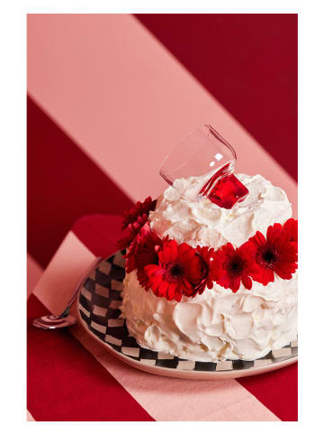 Byon 2-delige set: glazen "Victoria" transparant/rood - 350 ml