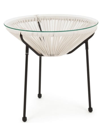 Bizzotto Stolik "Parker" w kolorze czarno-białym - wys. 50 x Ø 50 cm