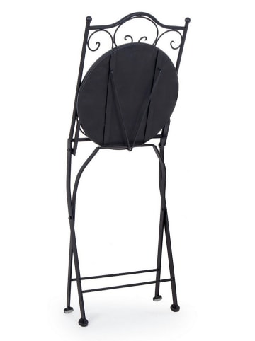 Bizzotto Krzesło ogrodowe w kolorze czarnym ze wzorem - 39 x 92 x 47 cm