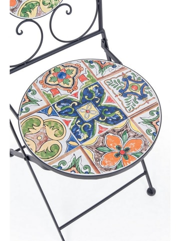 Bizzotto Krzesło ogrodowe w kolorze czarnym ze wzorem - 39 x 92 x 47 cm