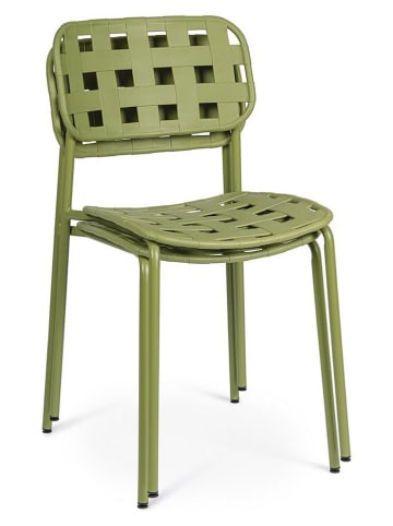 Bizzotto Krzesło ogrodowe "Clover" w kolorze zielonym - 52 x 80 x 40 cm