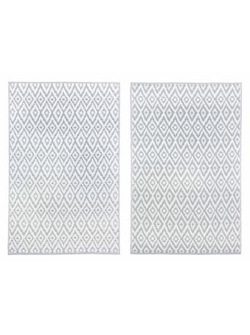 Bizzotto Indoor-/ Outdoor-Teppich "Rhombus in Grau/ Weiß - (L)180 x (B)120 cm