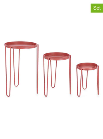 Bizzotto 3-delige set: plantenhouder "Madelyn" zalmroze