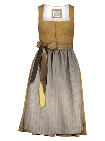 Turi Landhaus Dirndl "Barbarella" in Senf/ Grau