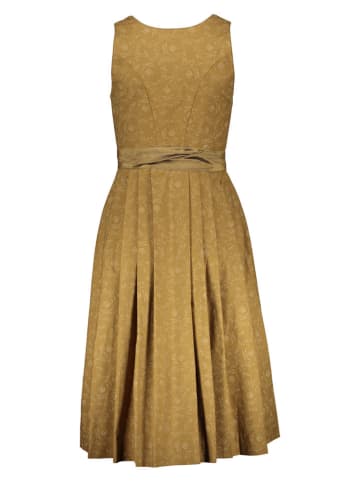 Turi Landhaus Sukienka "Barbarella" w kolorze musztardowo-szarym