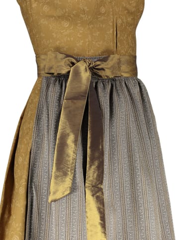 Turi Landhaus Sukienka "Barbarella" w kolorze musztardowo-szarym