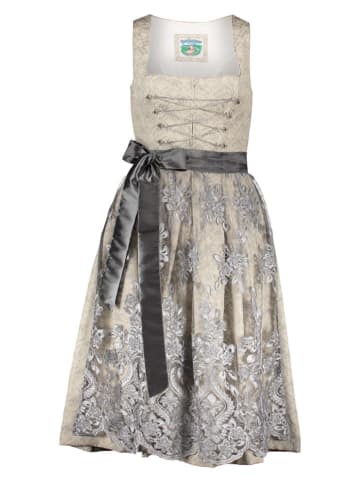 Turi Landhaus Dirndl "Silvia" in Creme/ Grau