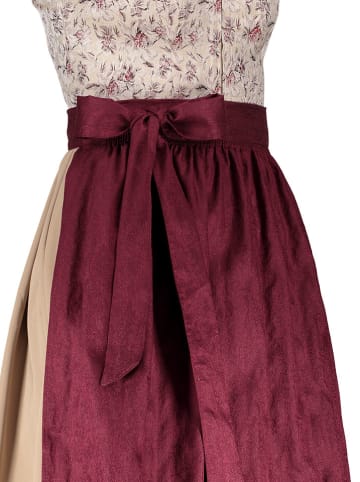 Turi Landhaus Dirndl "Bella" in Beige/ Bordeaux