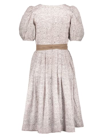 Turi Landhaus Dirndl "Ina" in Weiß/ Camel