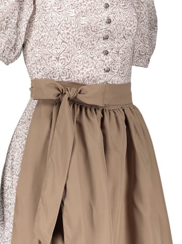 Turi Landhaus Dirndl "Ina" in Weiß/ Camel