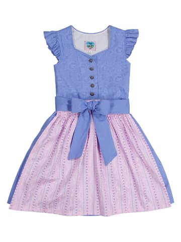 Turi Landhaus Dirndl "Eva" in Hellblau/ Rosa
