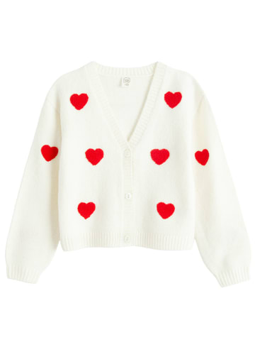 COOL CLUB Cardigan in Weiß/ Rot
