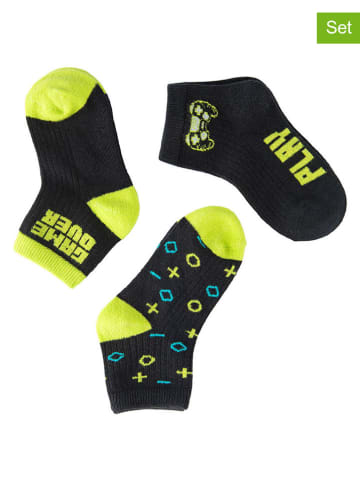 COOL CLUB 3er-Set: Socken in Schwarz/ Grün