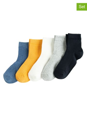 COOL CLUB 5er-Set: Socken in Weiß/ Gelb/ Grau