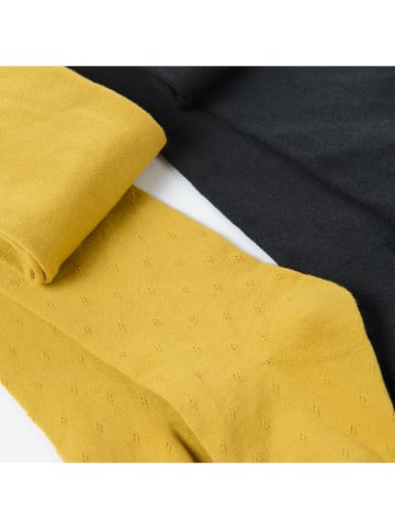 COOL CLUB Rajstopy (2 pary) w kolorze żółtym i czarnym