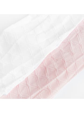 COOL CLUB Rajstopy (2 pary) w kolorze jasnoróżowym i białym