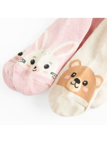 COOL CLUB 2-delige set: panty's lichtroze/crème