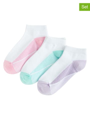 COOL CLUB Skarpety (3 pary) w kolorze biało-fioletowo-zielono-jasnoróżowym