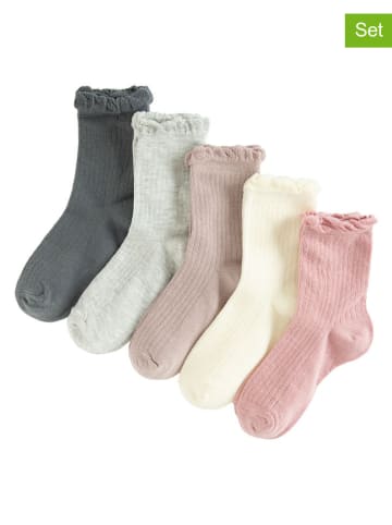 COOL CLUB 5er-Set: Socken in Rosa/ Creme