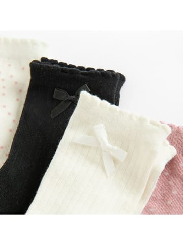 COOL CLUB 5er-Set: Socken in Creme/ Rosa/ Schwarz