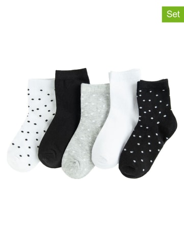 COOL CLUB 5er-Set: Socken in Weiß/ Schwarz