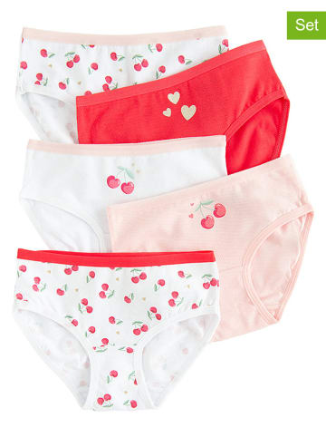 COOL CLUB 5-delige set: slips rood/lichtroze/wit