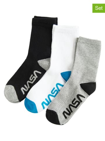 COOL CLUB 3er-Set: Socken in Weiß/ Schwarz/ Grau