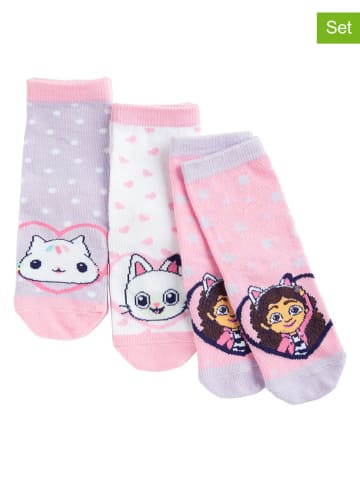 COOL CLUB 3er-Set: Socken in Rosa/ Lila/ Weiß
