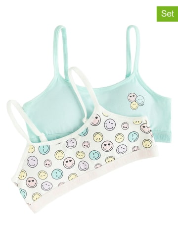 COOL CLUB Biustonosze sportowe (2 szt.) w kolorze turkusowo-białym