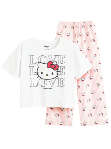 COOL CLUB Pyjama wit/lichtroze