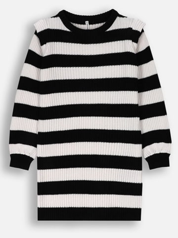 Coccodrillo Sukienka dzianinowa w kolorze czarno-białym