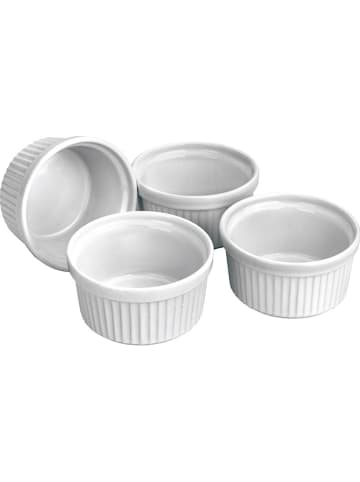 Ibili 4-delige set: vormpjes "Ramekin" wit - Ø 9 cm