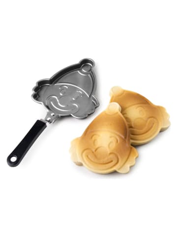 Ibili 2-delige set: braadpannen "Clown Shape" zilverkleurig/zwart - (L)18 x (B)15 cm